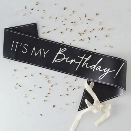 Κορδέλα It’s my Birthday μαύρη Κορδέλα It’s my Birthday μαύρη