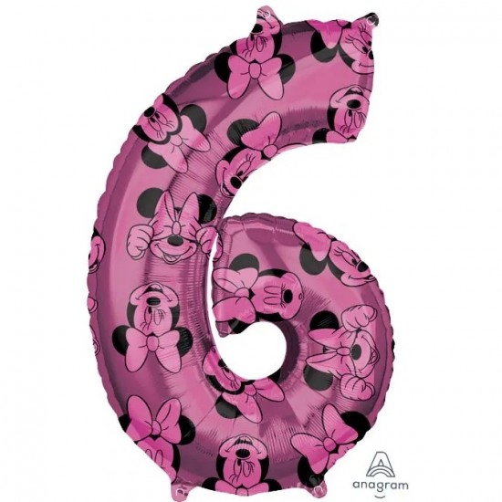 Μπαλόνι Foil 26″ Minnie Mouse Αριθμός 6 Μπαλόνι Foil 26″ Minnie Mouse Αριθμός 6