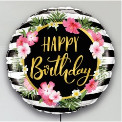 Μπαλόνι Foil 18″ Happy Birthday Ιβίσκος