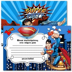 Προσκλήσεις πάρτυ Superman  (8 τεμ.)