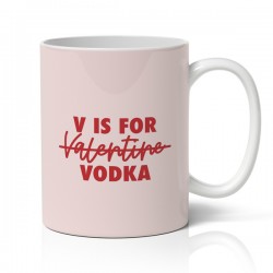 Κούπα χιουμοριστική αγίου βαλεντίνου Antivalentine V is for VODKA
