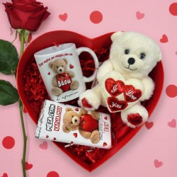 Κουτί δώρο για ζευγάρι με διάφανο καπάκι γλυκό αρκουδάκι