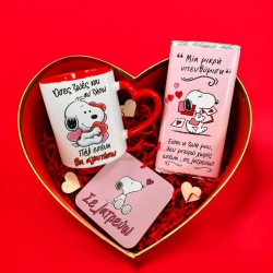 Κουτί Καρδιά με Δώρα για Ζευγάρι – Snoopy