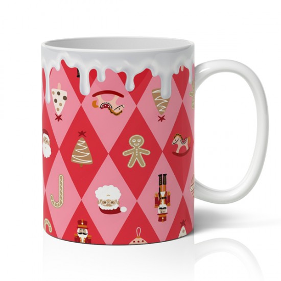 Κούπα Χριστουγεννιάτικη – Ροζ Χειμωνιάτικη Χαρά με Candy Canes