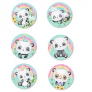 Κονκάρδες αρκουδάκι Panda (6 τεμ)