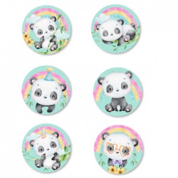 Κονκάρδες αρκουδάκι Panda (6 τεμ)
