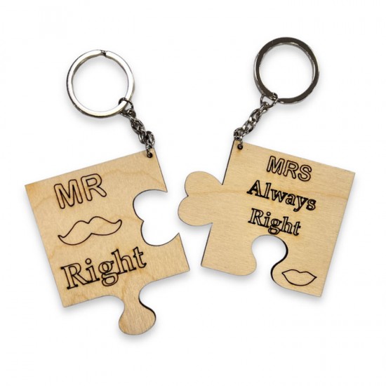 Μπρελόκ παζλ “Mr and Mrs Right” (2 τεμ) Μπρελόκ παζλ “Mr and Mrs Right” (2 τεμ)