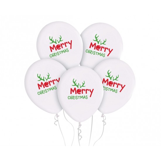 Λάτεξ Mπαλόνια Άσπρα Merry Christmas Ταρανδάκι (5 τεμ) Λάτεξ Mπαλόνια Άσπρα Merry Christmas Ταρανδάκι (5 τεμ)