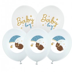 Μπαλόνια Λάτεξ 12" Baby Boy Αρκουδάκι (6 τεμ)