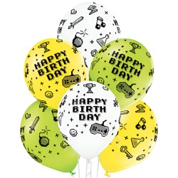 Μπαλόνια Λάτεξ 12" Gamer Birthday (6 τεμ)