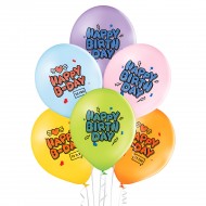 Μπαλόνια Λάτεξ 12" Graffiti Birthday (6 τεμ)