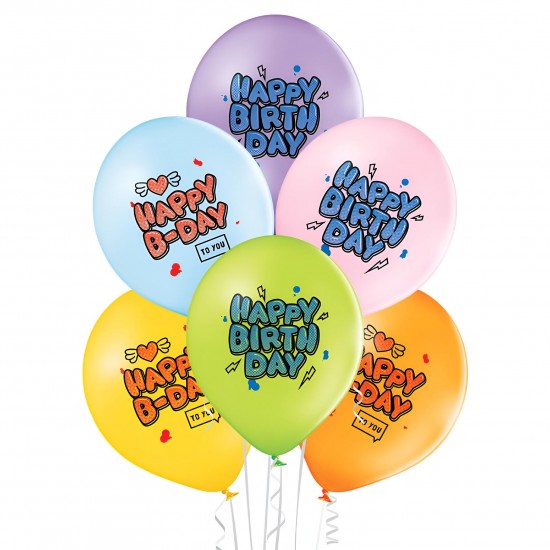 Μπαλόνια Λάτεξ 12" Graffiti Birthday (6 τεμ) Μπαλόνια Λάτεξ 12" Graffiti Birthday (6 τεμ)