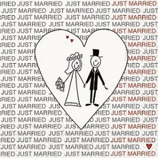 Χαρτοπετσέτες Μεγάλες Just Married - 20 τεμ. Χαρτοπετσέτες Μεγάλες Just Married - 20 τεμ.