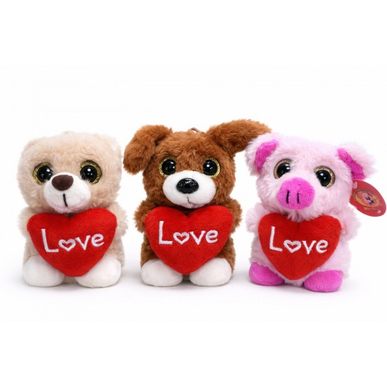 Λούτρινο Αρκουδάκι Love 12cm (Τυχαία Επιλογή)