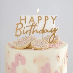 Κερί 'Happy Birthday' χρυσό