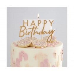 Κερί 'Happy Birthday' χρυσό