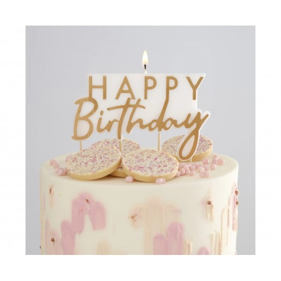 Κερί 'Happy Birthday' χρυσό