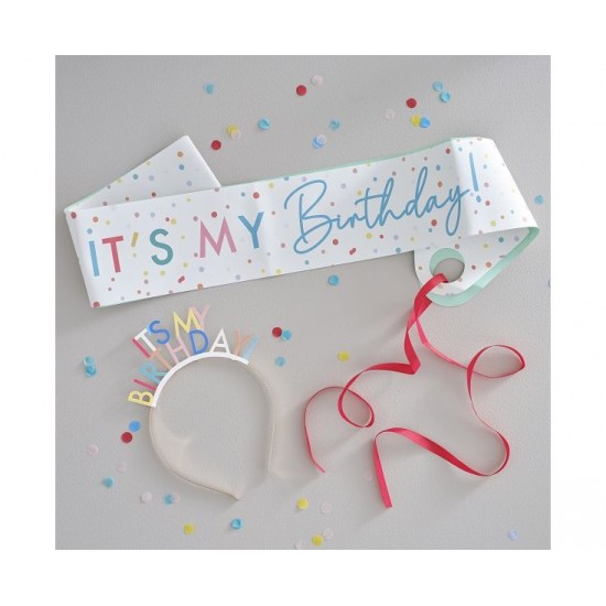 Σετ Κορδέλα & Τιάρα It's My Birthday Σετ Κορδέλα & Τιάρα It's My Birthday