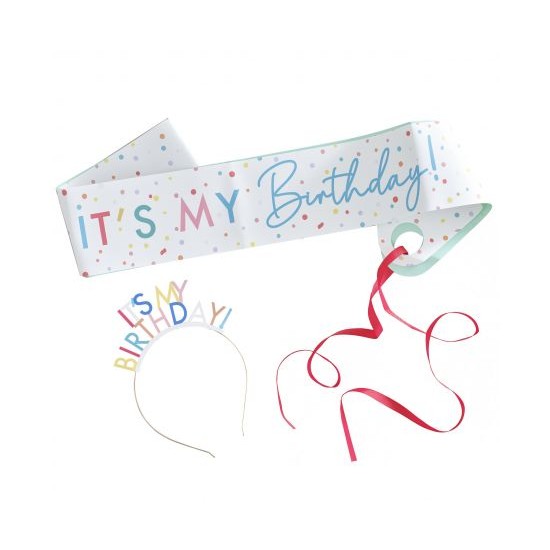 Σετ Κορδέλα & Τιάρα It's My Birthday Σετ Κορδέλα & Τιάρα It's My Birthday