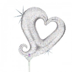 Μπαλόνι Foil 14” Mini Shape Ασημί Chain of Hearts