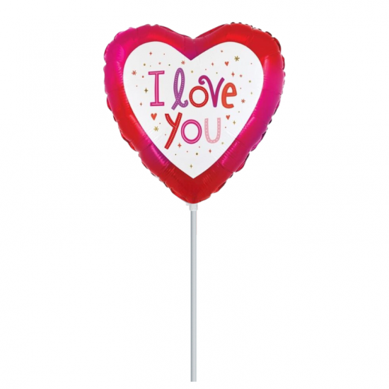Μπαλόνι Foil 10” Mini Shape Καρδιά Λευκό Πλαίσιο I Love you Μπαλόνι Foil 10” Mini Shape Καρδιά Λευκό Πλαίσιο I Love you