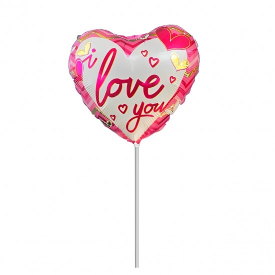 Μπαλόνι Foil 10” Mini Shape Καρδιά Ροζ I Love you Μπαλόνι Foil 10” Mini Shape Καρδιά Ροζ I Love you