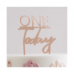Διακοσμητικό Τούρτας "ONE TODAY" Ροζ Χρυσο