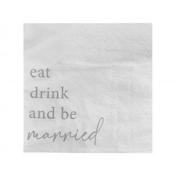 Χαρτοπετσέτες Μεγάλες Γάμου "Eat Drink and Be Married" / 16 τεμ.