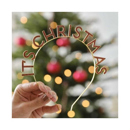 Στέκα " It's Christmas " σε κόκκινο με χρυσό Στέκα " It's Christmas " σε κόκκινο με χρυσό