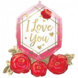 Μπαλόνι Foil 30″ Love You Gem and Roses