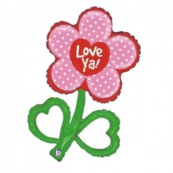 Μπαλόνι Foil 38” Αγάπης Λουλούδι ‘Love Ya’