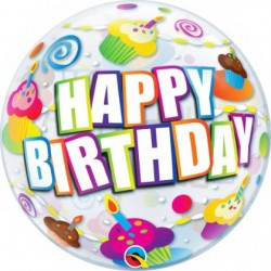 Μπαλόνι Foil 22″ Bubble Birthday Cupcakes