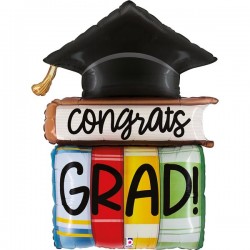 Μπαλόνι Foil 44″ Αποφοίτησης με Βιβλία Congrats Grad