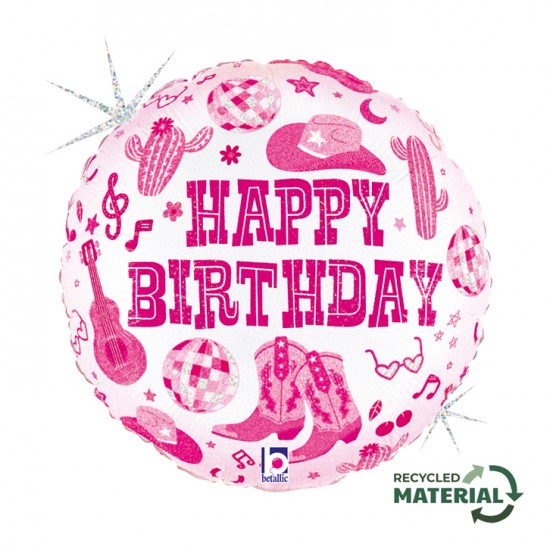 Μπαλόνι Foil 18″ Disco Cowgirl ‘Happy Birthday’ Μπαλόνι Foil 18″ Disco Cowgirl ‘Happy Birthday’