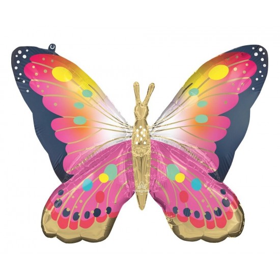 Μπαλόνι Foil Σχήμα Πεταλούδα - Vibrant Pink Satin Butterfly Μπαλόνι Foil Σχήμα Πεταλούδα - Vibrant Pink Satin Butterfly