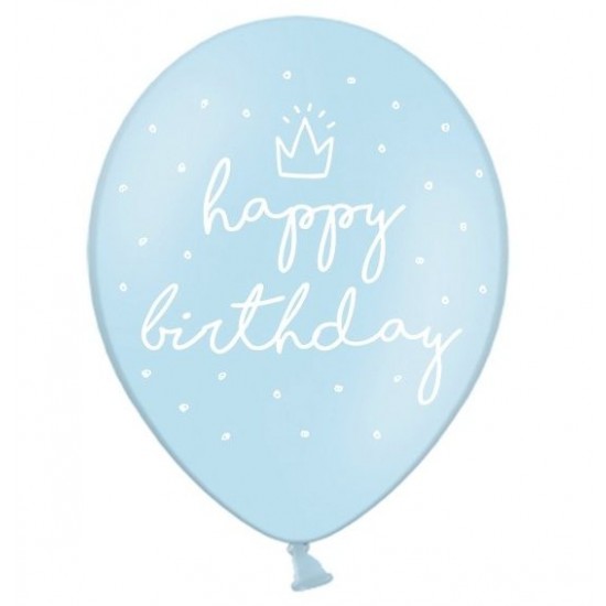 Μπαλόνι Λάτεξ 12" Happy Birthday Γαλάζιο Μπαλόνι Λάτεξ 12" Happy Birthday Γαλάζιο