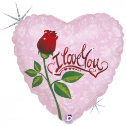 Μπαλόνι Foil 18” Καρδιά ‘I Love You’ Τριαντάφυλλο