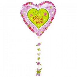 Μπαλόνι Foil Καρδιά “For a Special Mom” Με Κορδέλα