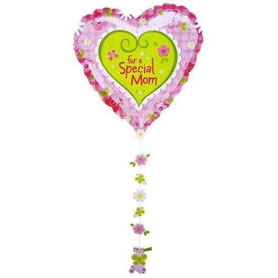 Μπαλόνι Foil Καρδιά “For a Special Mom” Με Κορδέλα
