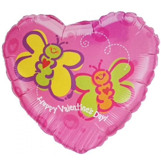 Μπαλόνι Foil 18” Καρδιά ‘Happy Valentines Day’ Πεταλούδες Μπαλόνι Foil 18” Καρδιά ‘Happy Valentines Day’ Πεταλούδες