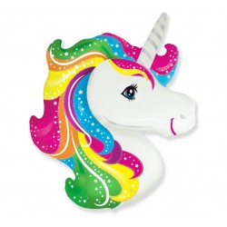 Μπαλόνι Foil 24″ Κεφάλι Μονόκερου Rainbow
