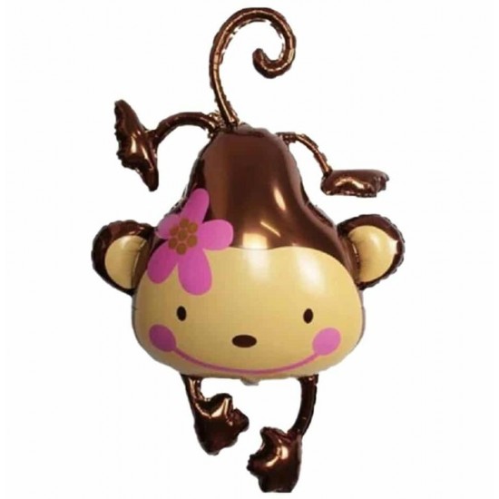 Μπαλόνι Foil Μαϊμού Με Λουλουδάκι