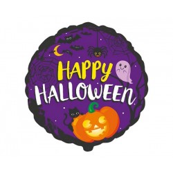 Μπαλόνι Foil 18″ Μoβ Happy Halloween