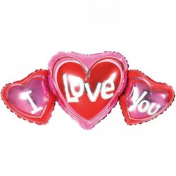 Μπαλόνι Foil 36″ Τριπλή Καρδιά I Love you