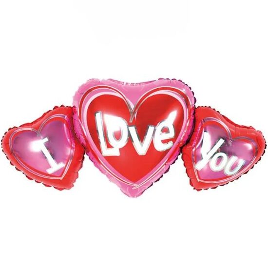 Μπαλόνι Foil 36″ Τριπλή Καρδιά I Love you Μπαλόνι Foil 36″ Τριπλή Καρδιά I Love you