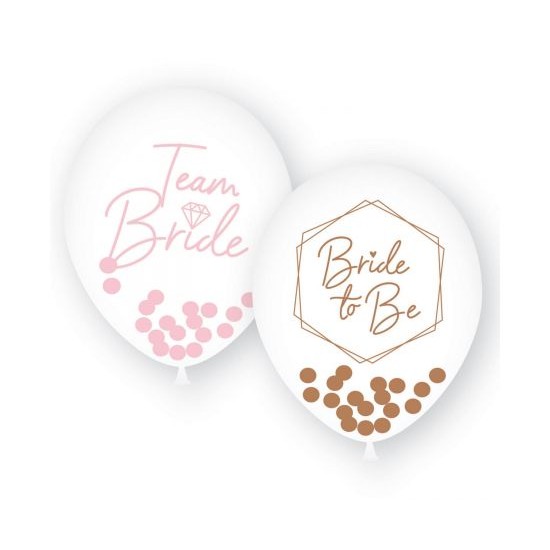 Μπαλόνια Με Κομφετί Bride To Be & Team bride/ 6 τεμ Μπαλόνια Με Κομφετί Bride To Be & Team bride/ 6 τεμ