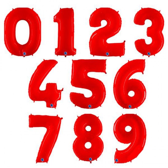 Μπαλόνια Αριθμοί Κόκκινο 66 cm – 26″