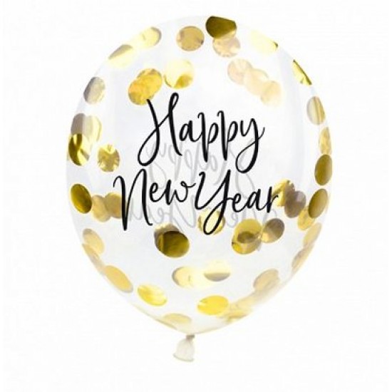 Μπαλόνια Λάτεξ 9" Happy New Year Με Κομφετί (3 τεμ) Μπαλόνια Λάτεξ 9" Happy New Year Με Κομφετί (3 τεμ)