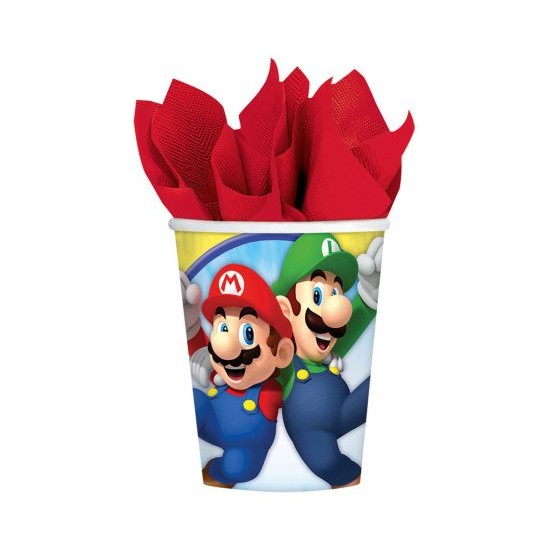 Ποτήρια χαρτ. 250ml Super Mario /8 τεμ