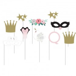 Photobooth Props "Stylish Swan" Creative Converting (10 Tεμάχια)